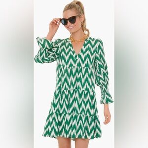 Tuckernuck Pomander Place Spring Green White Boho Ikat Kenzo Dress XS
